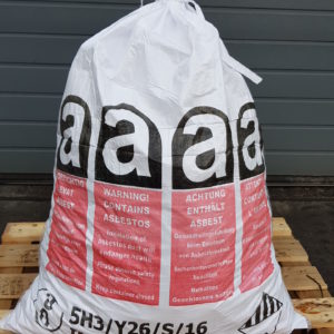 Polyprop Zak 80x120cm met dubbele plastic Binnenzak, geschikt voor verpakken van Asbest - Pallet aanbieding